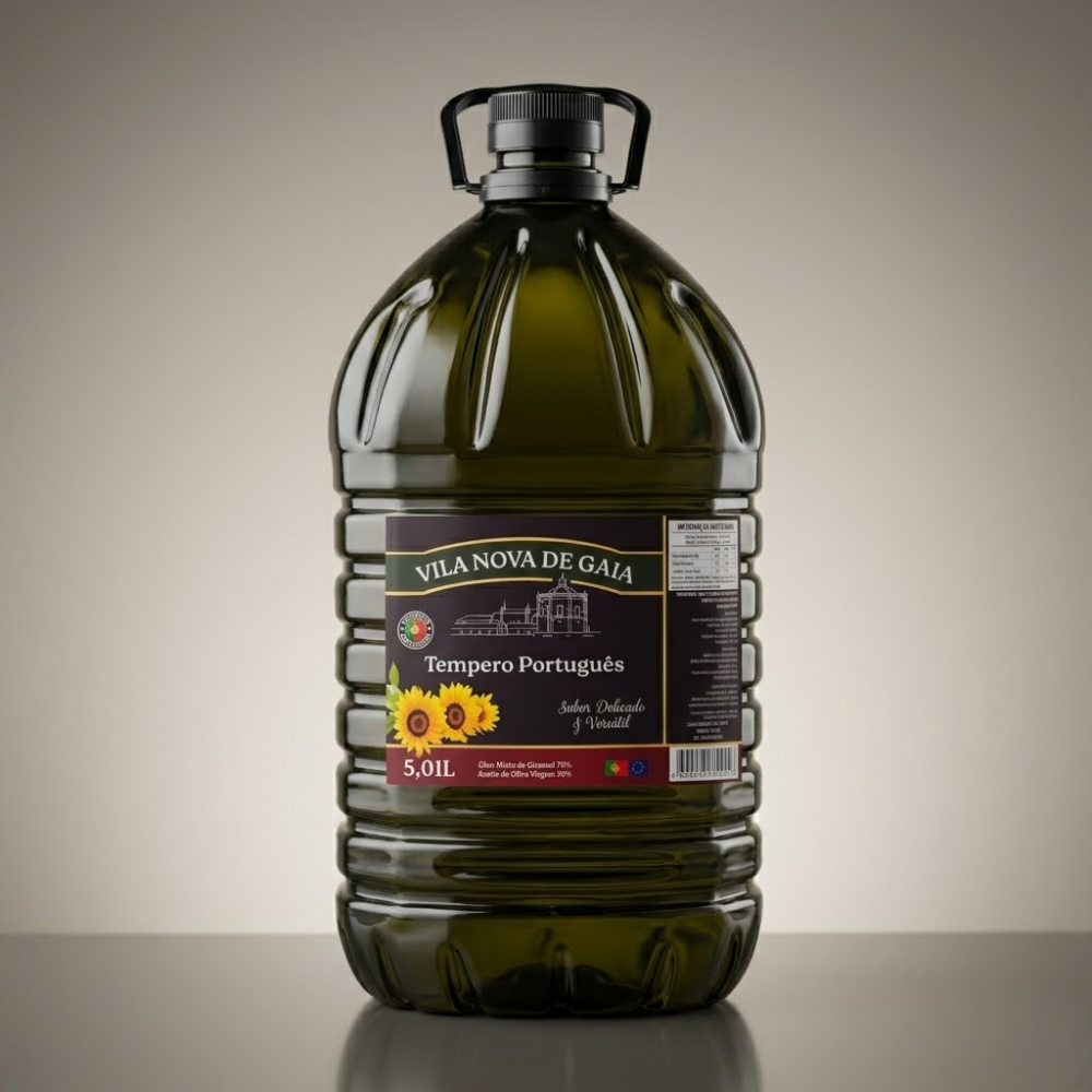 Óleo de Girassol Vila Nova de Gaia 5,01L – Com Azeite de Oliva | Uso Culinário | Embalagem Econômica