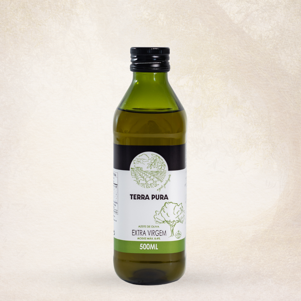TERRA PURA AZEITE DE OLIVA EXTRA VIRGEM FRUTADO PORTUGUÊS ACIDEZ 0,4% 500 ML VIDRO