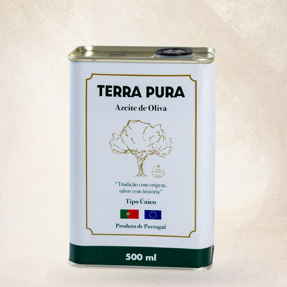 TERRA PURA AZEITE DE OLIVA TIPO ÚNICO PORTUGUÊS ACIDEZ 1,0% 500 ml lata